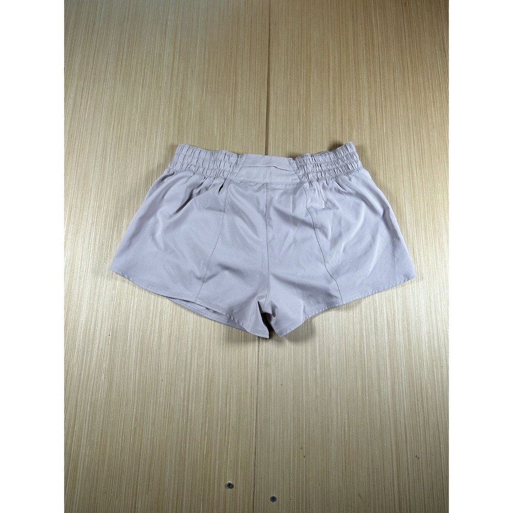 Nike Dri Fit Hotty Hot Shorts Womens Medium Gray Logo Brief Lined Loose Fit